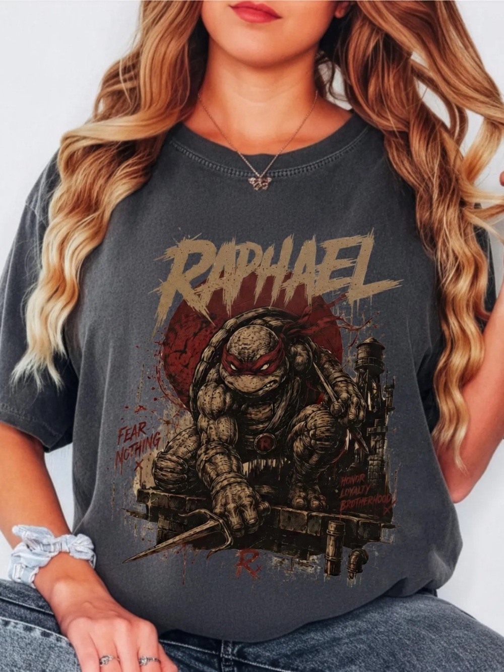 Comfort Colors Raphael Graphic Short Sleeve Tee - Pepper with Red Accents